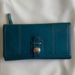 Coach trifold wallet teal